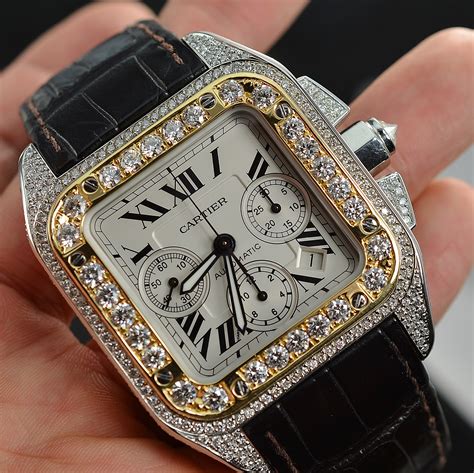 gold cartier watch with diamonds|cartier watches with diamonds price.